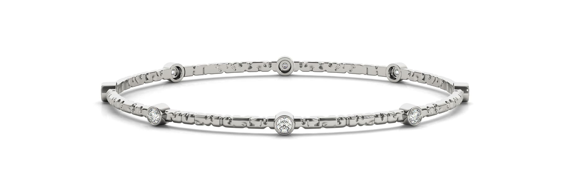 8 Station Bez Slip On Bangle (1/2 ct. tw.) — White Gold