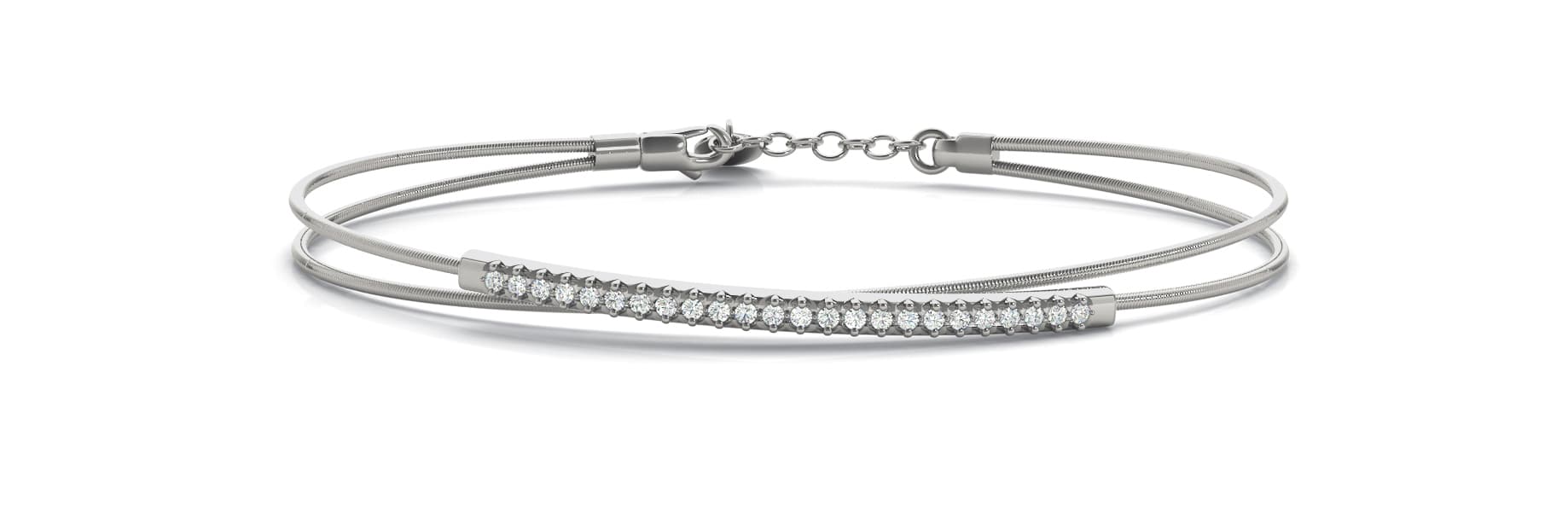 Flexible Cross Over Bangles (1/8 ct. tw.) — View 1