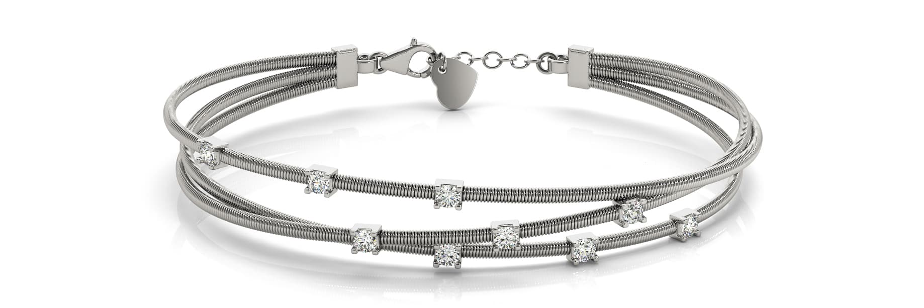 Multirow Cross Over Flex Bangle (1/4 ct. tw.) — View 1