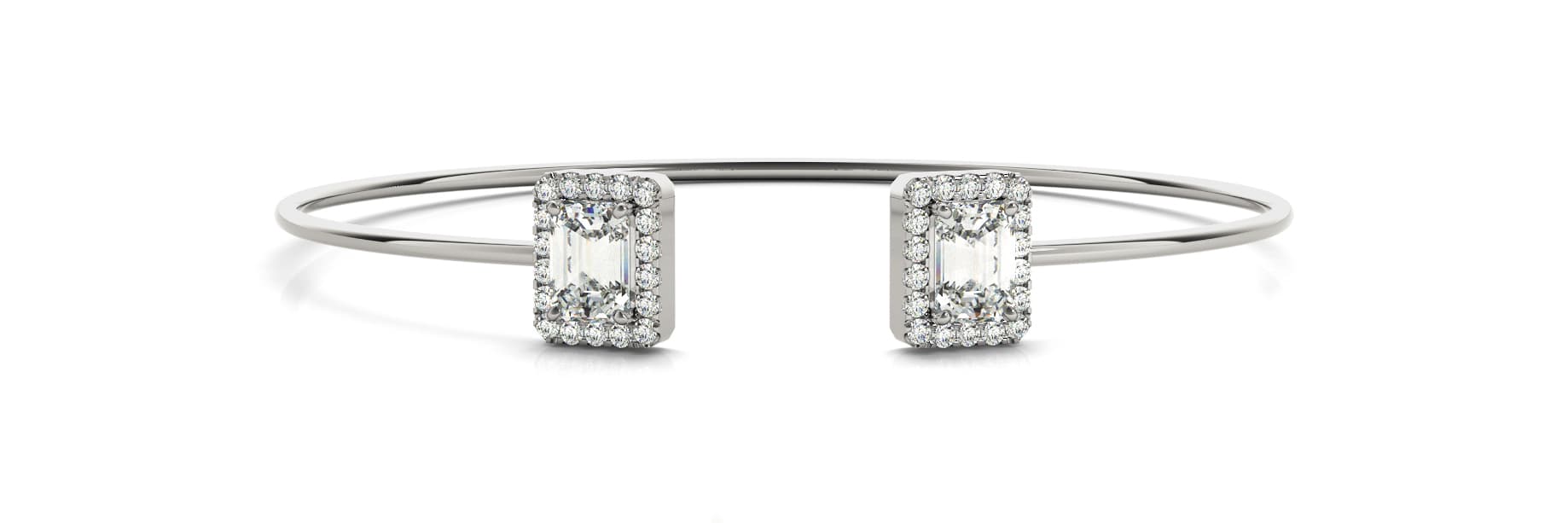Ec Halo End Cap Wire Flexible Cuff (3/8 ct. tw.) — White Gold