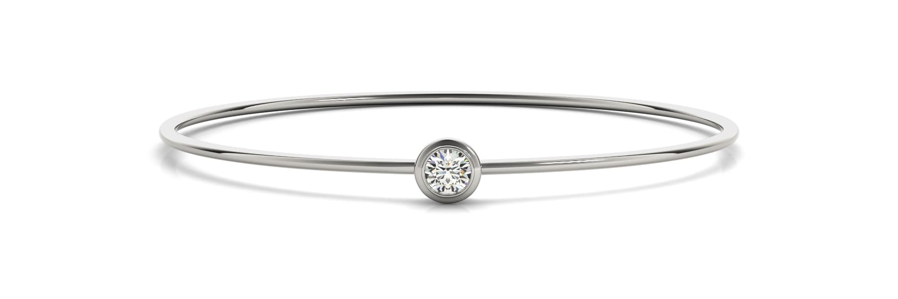 Round Bezel Set Flexible Bangle (70497 ct. tw.) — White Gold