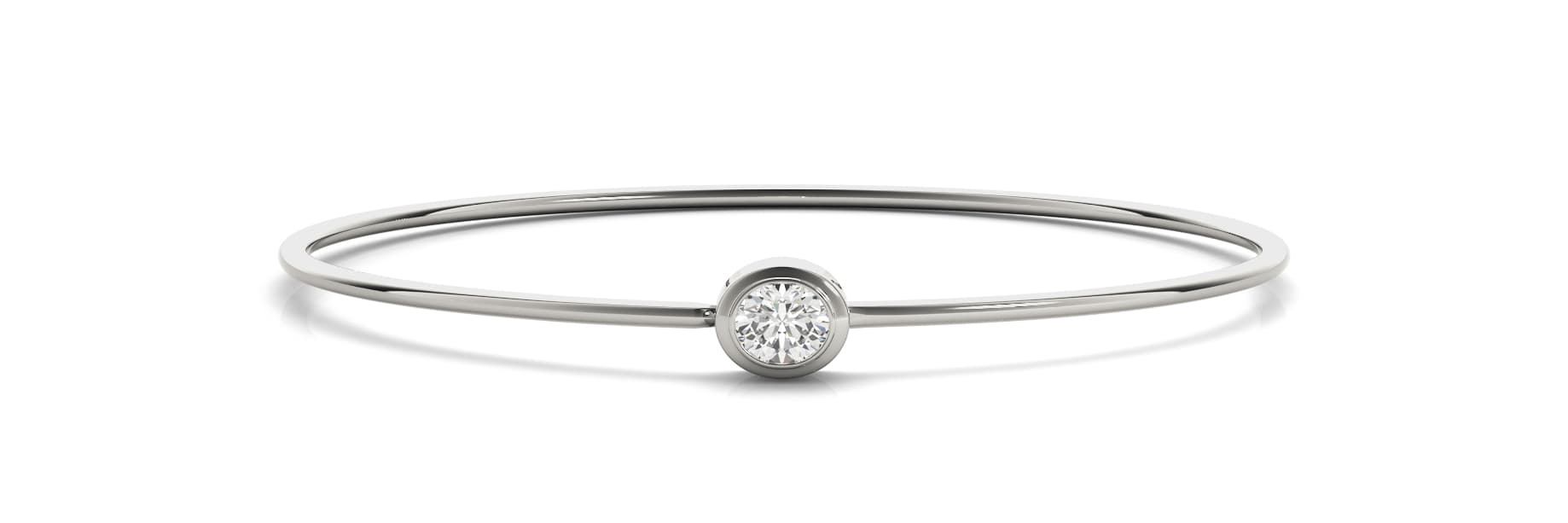 Oval Bezel Set Wire Flexible Bangl (70498 ct. tw.) — White Gold