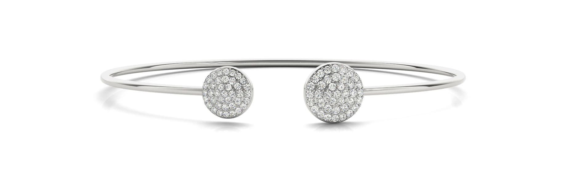 Round End-Cap Flexible Cuff (0.46 ct. tw.) — White Gold