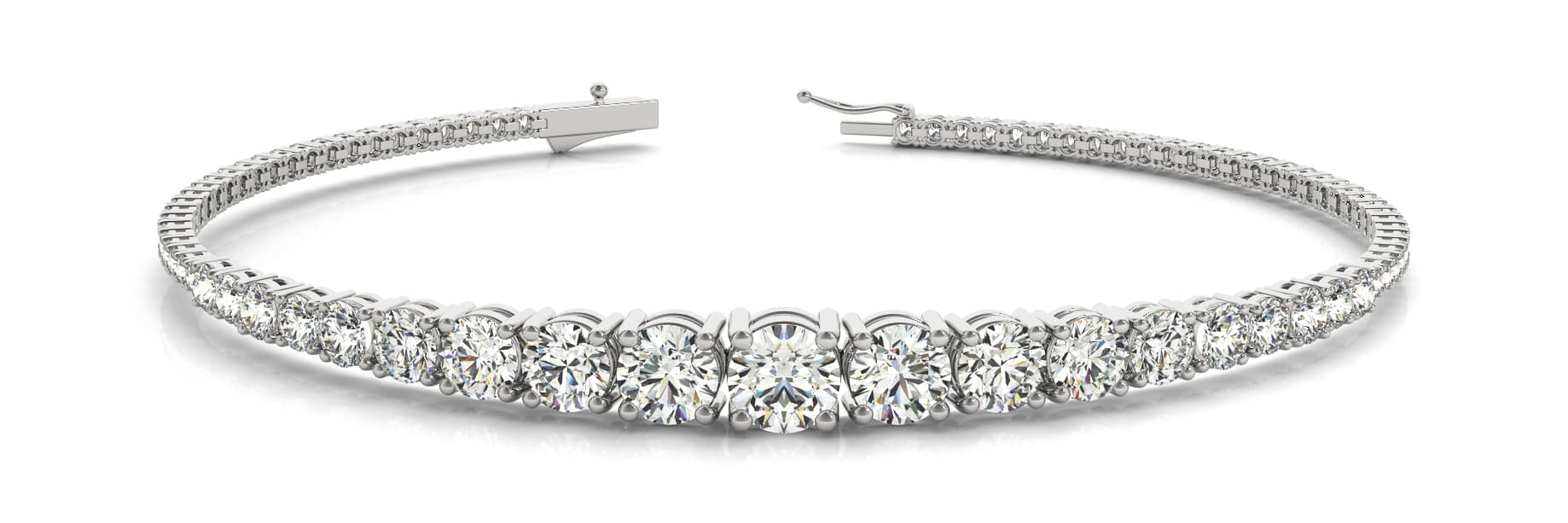 Graduating Tennis Bracelet (2.8 ct. tw.) — White Gold