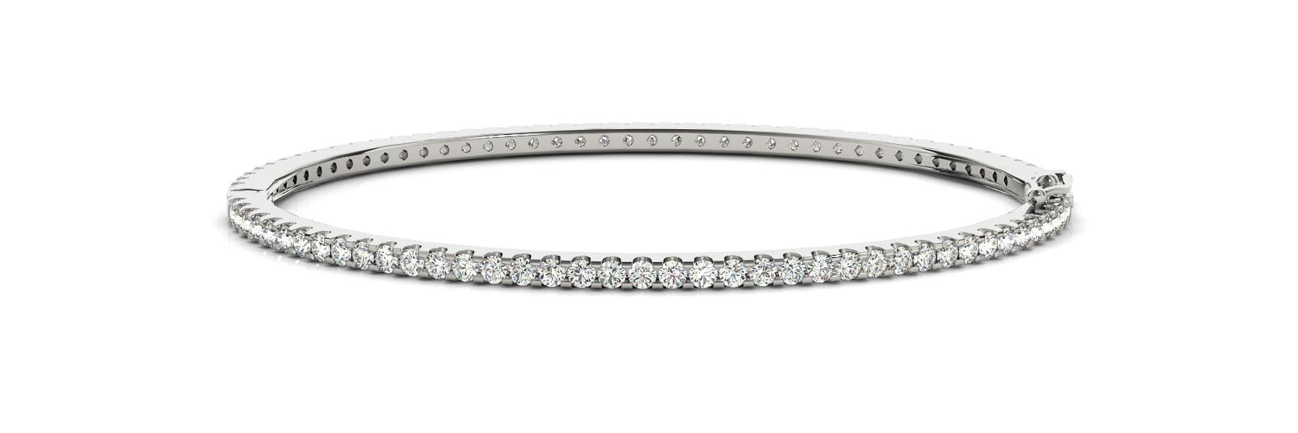 Hinged Eternity Bangles (1.15 ct. tw.) — White Gold