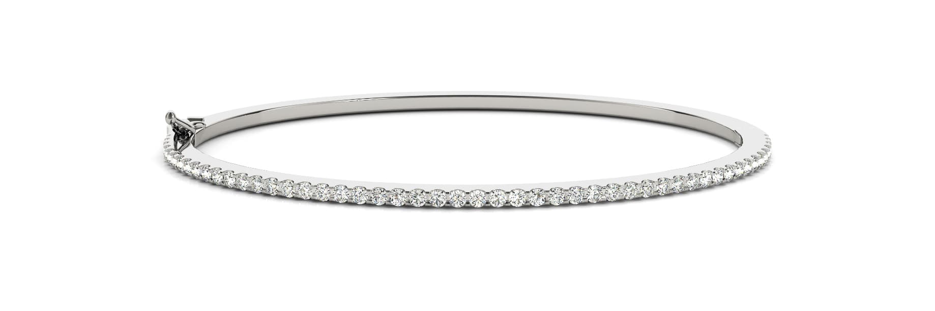 Hinged In-Line Bangle (1/2 ct. tw.) — White Gold