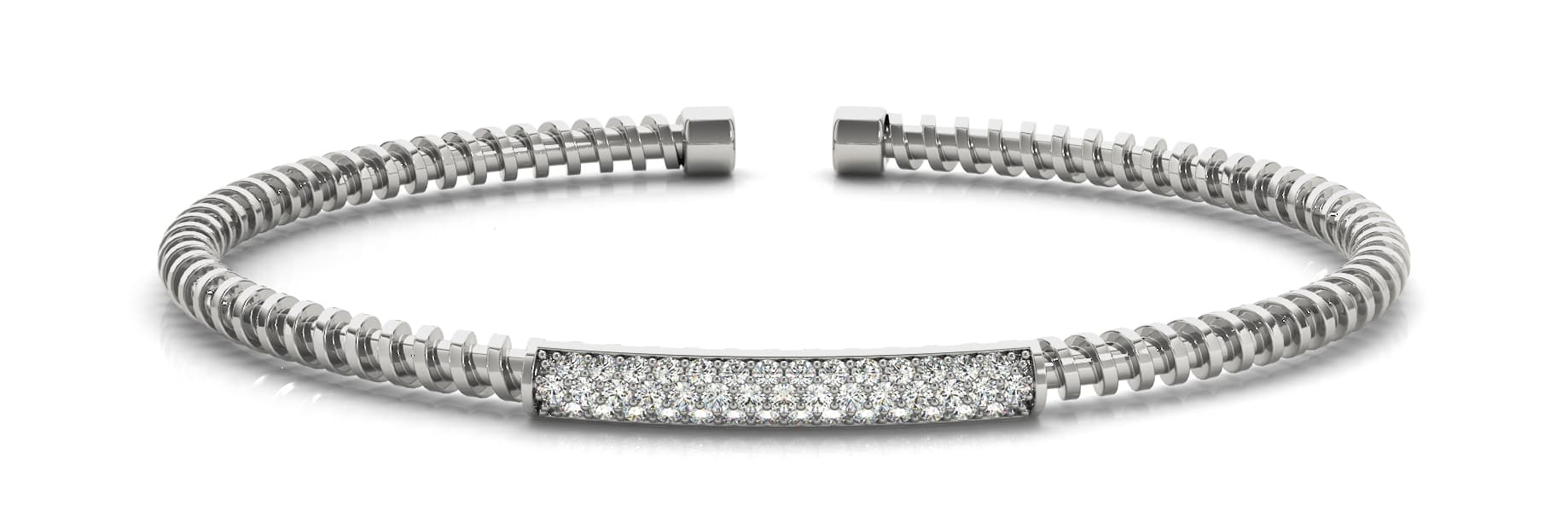 Multirow Pavé Flexible Cuff (0.53 ct. tw.) — White Gold