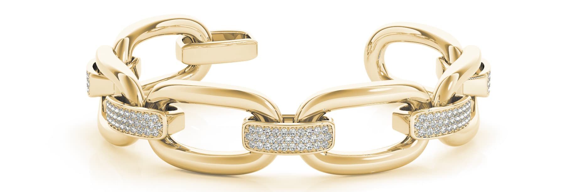 Ex Lrg Link/dia connector Bracelet (1 5/8 ct. tw.) — White Gold