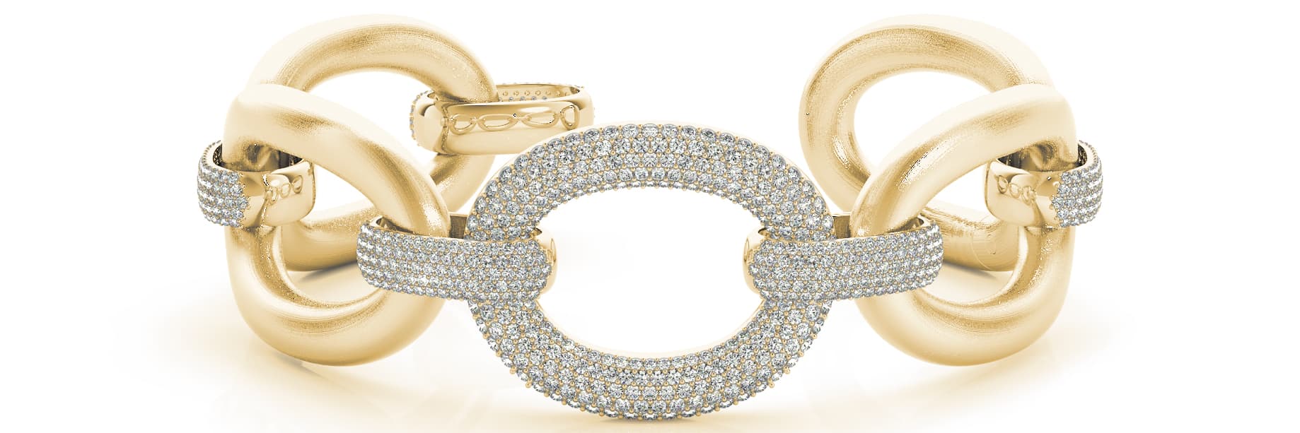 Ex Lrg Link/dia connector Bracelet (5.17 ct. tw.) — White Gold