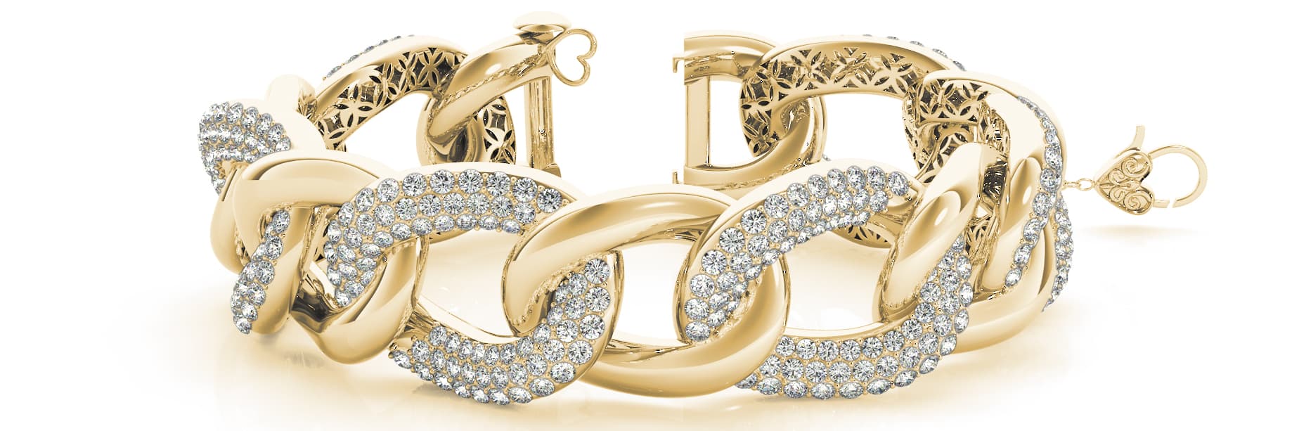 Ex Large Italian Made Link Bracele (11 1/2 ct. tw.) — White Gold