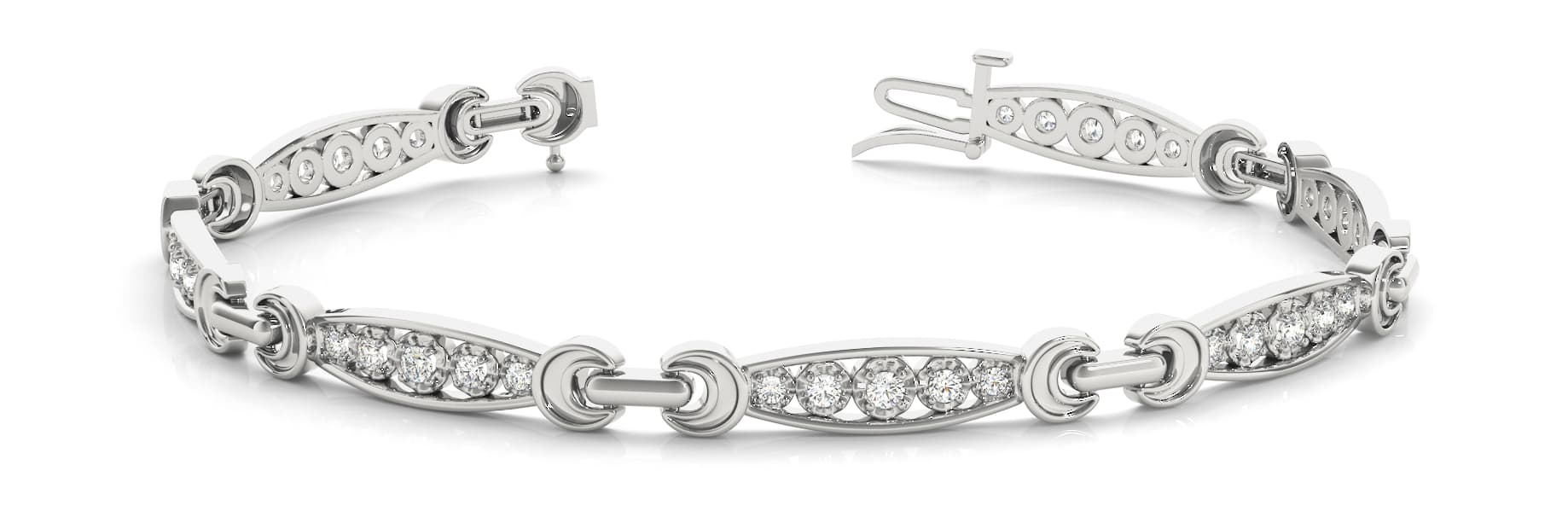 Light Weight Link Bracelet (3/8 ct. tw.) — White Gold
