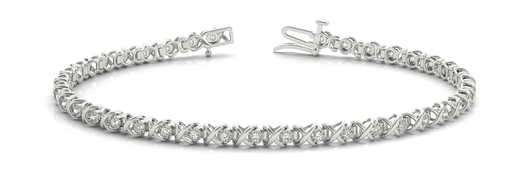 XO Round Tennis Bracelet (3/8 ct. tw.) — White Gold