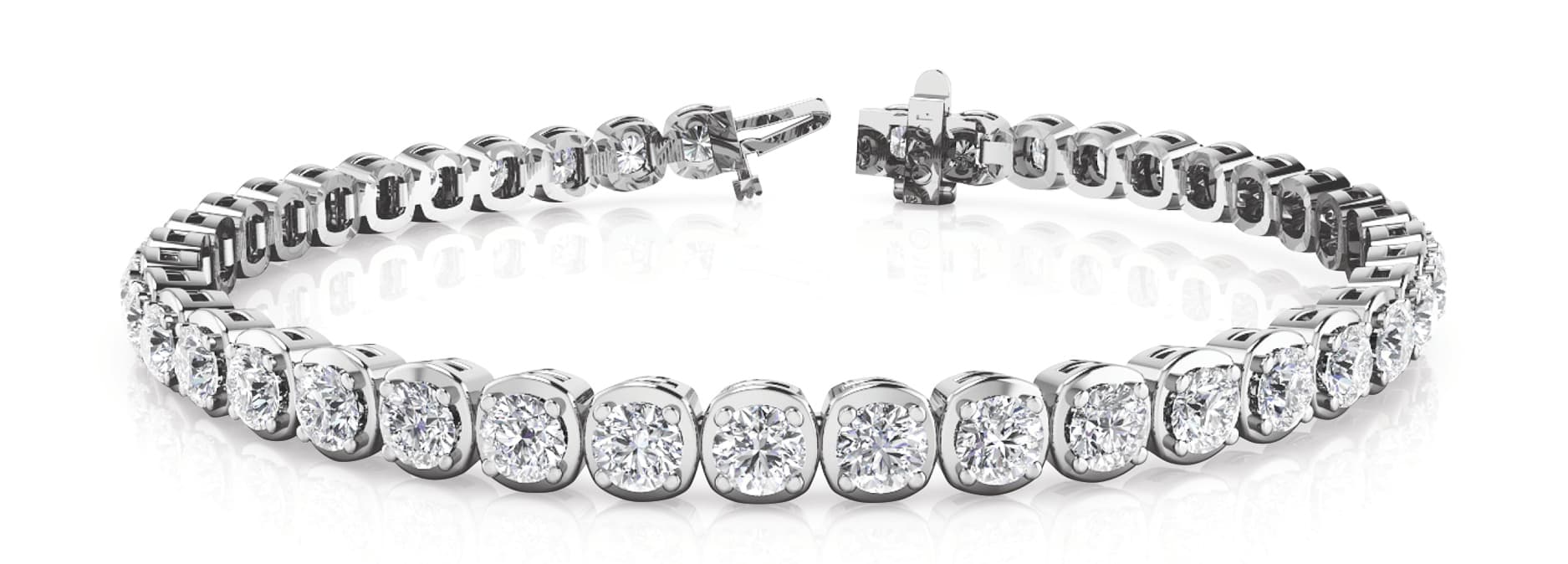 Prong Set Tennis Bracelets — 6 CT (5.94 ct. tw.) — White Gold