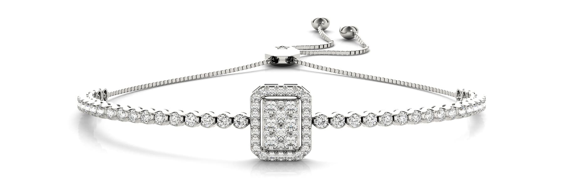 Cluster Adjustable Bracelet (1.71 ct. tw.) — White Gold