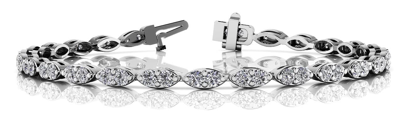 Marquise Shape Prong Set Bracelet (3 1/4 ct. tw.) — View 1