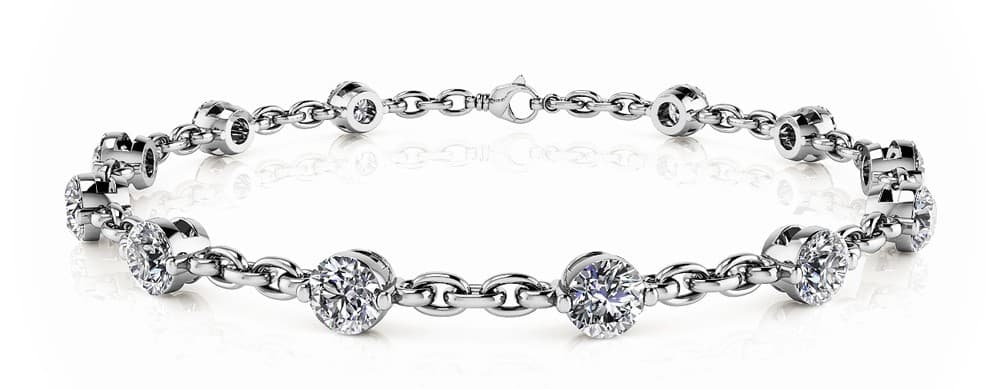 Single Prong Chain Link Bracelets — 2 CT (2.08 ct. tw.) — View 1