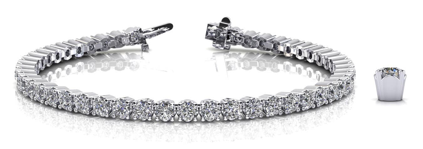 4 Prong In Line Tennis Bracelet — 2 CT (2.15 ct. tw.) — White Gold