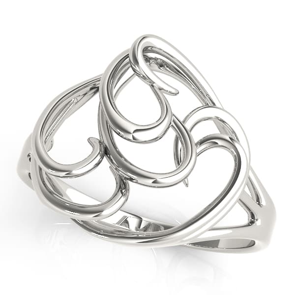 Freeform Solitaire Engagement Ring — style 80057 in 10k White Gold