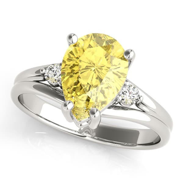 Solitaire Plus Pear Shape Color Rings — 14X9 MM (0.08 ct. tw.) — View 1
