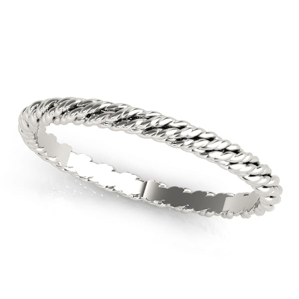 Gold Twisted Rope Wedding Band — View 1