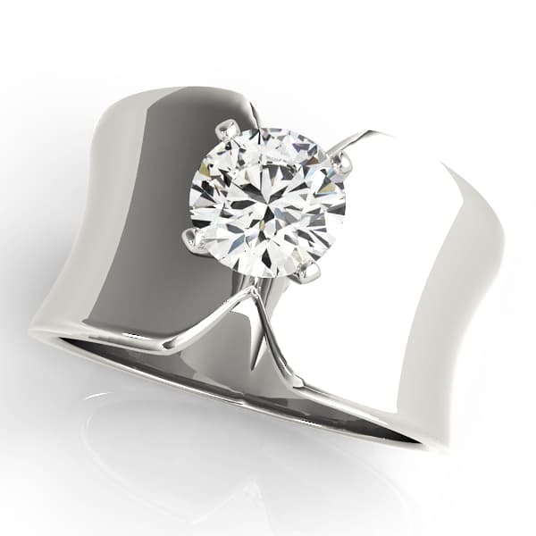 Wide Shank Engagement Ring — style 80180 in 10k White Gold