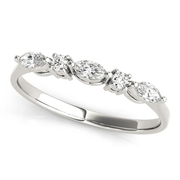 Alternating Round &amp; Marquise Wedding Band (1/4 ct. tw.) — View 1