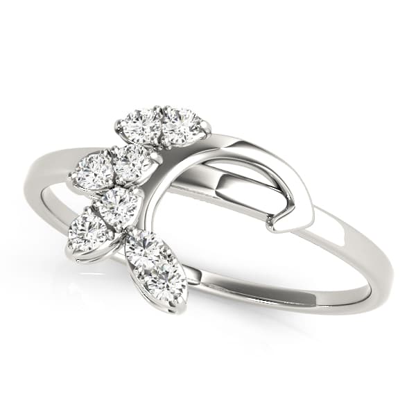 Nature Inspired Floral Wraps &amp; Inserts Wedding Bands (1/8 ct. tw.) — View 1
