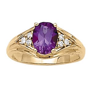 Oval Shape Color Ring (1/8 ct. tw.) — View 1