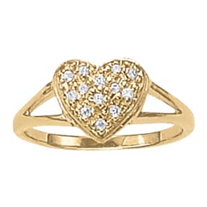 Diamond Fashion Heart Rings (1/8 ct. tw.) — View 1