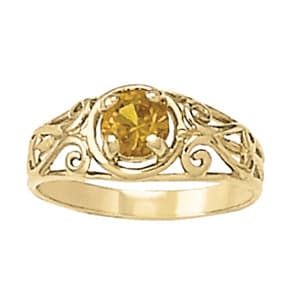 Vintage Inspired Filigree Color Ring — View 1
