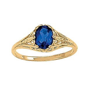 Engraved Filigree Oval Shape Color Ring — View 1