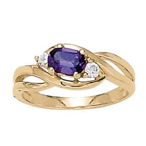 Split Shank Oval Color Ring (1/8 ct. tw.) — View 1