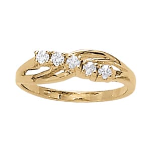 Cross Band Fashion Ring (1/8 ct. tw.) — View 1