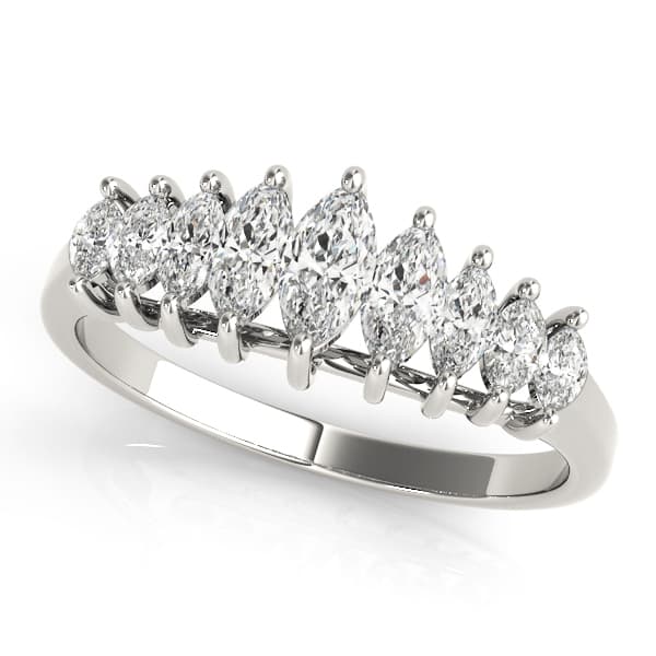 Fancy Shape Marquise Wedding Bands (0.6 ct. tw.) — View 1