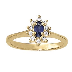 Oval Shape Halo Color Ring — 12X10 MM (0.9 ct. tw.) — View 1