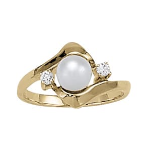Bypass Fashion Pearl Ring (0.08 ct. tw.) — View 1