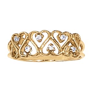 Heart Shape Fashion Ring (1/8 ct. tw.) — View 1