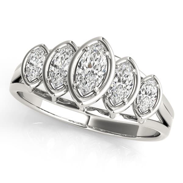 Bezel Set Marquise Shape Wedding Band (0.44 ct. tw.) — View 1