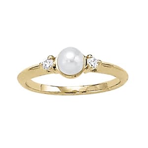 Accented Pearl Ring (0.06 ct. tw.) — View 1