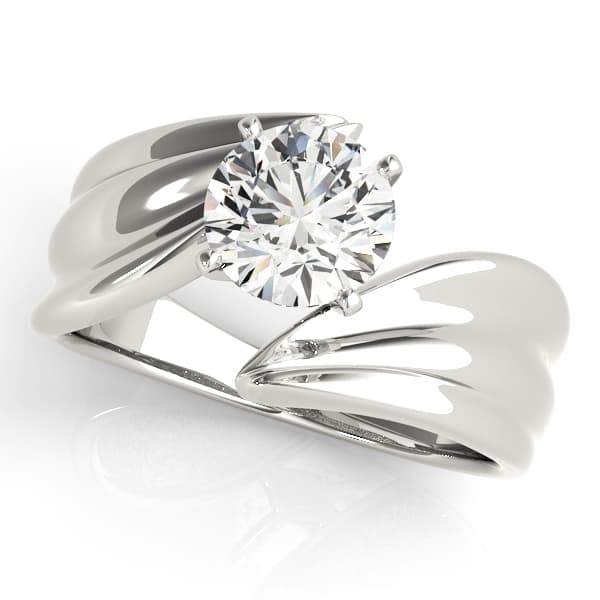 Bypass Solitaire Engagement Ring — style 80940 in 10k White Gold