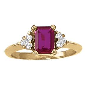 Solitaire Plus Emerald Color Rings (0.15 ct. tw.) — View 1