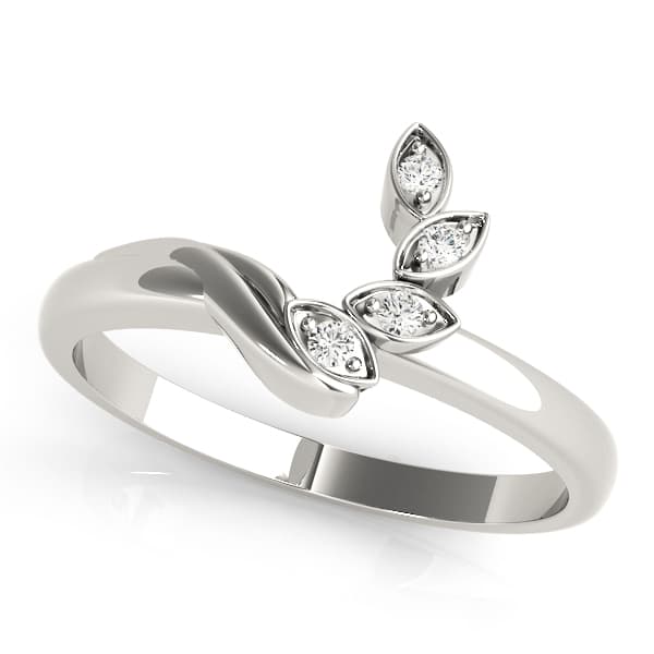 Bypass Marquise Leaf Shape Wedding Bands (0.02 ct. tw.) — View 1