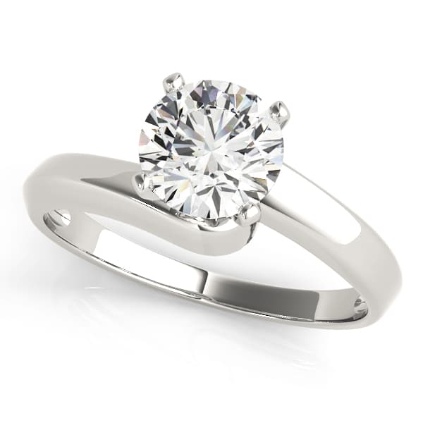 Bypass Solitaire Engagement Ring — style 81206 in 10k White Gold