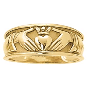 Religious Heart Love Irish Claddagh Celtic Ring — View 1