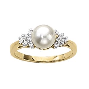 Cluster Pearl Color Rings (1/8 ct. tw.) — View 1