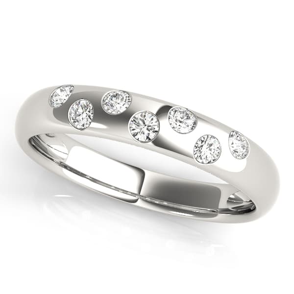 Bezel Set Wedding Band — 1/4 CT (1/4 ct. tw.) — View 1