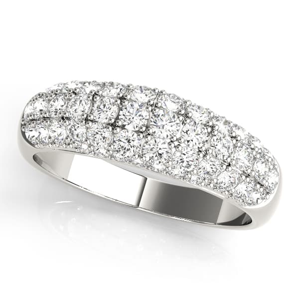Multirow Pavé Wedding Band — 1 CT (1 ct. tw.) — View 1