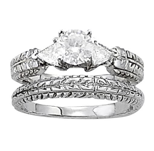 Gold Wedding Band — W/2 (0.1 ct. tw.) — White Gold