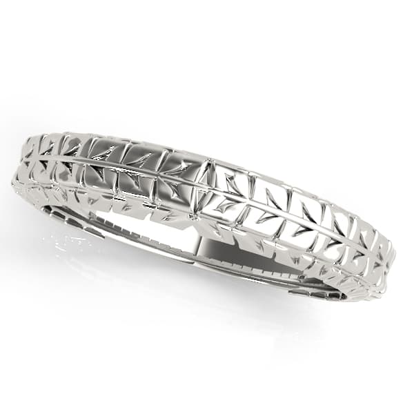 Vintage Filigree Wedding Band — 2.8 MM Width — View 1