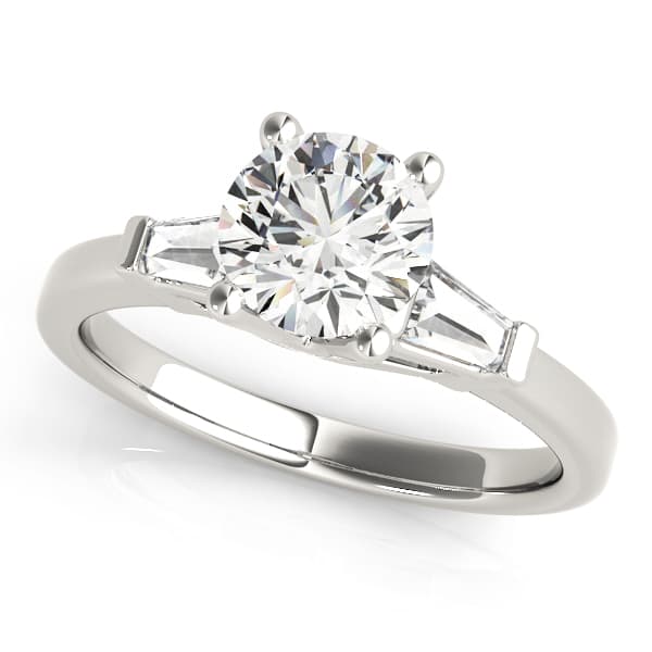 3-Stone Baguette Engagement Ring in 10k White Gold